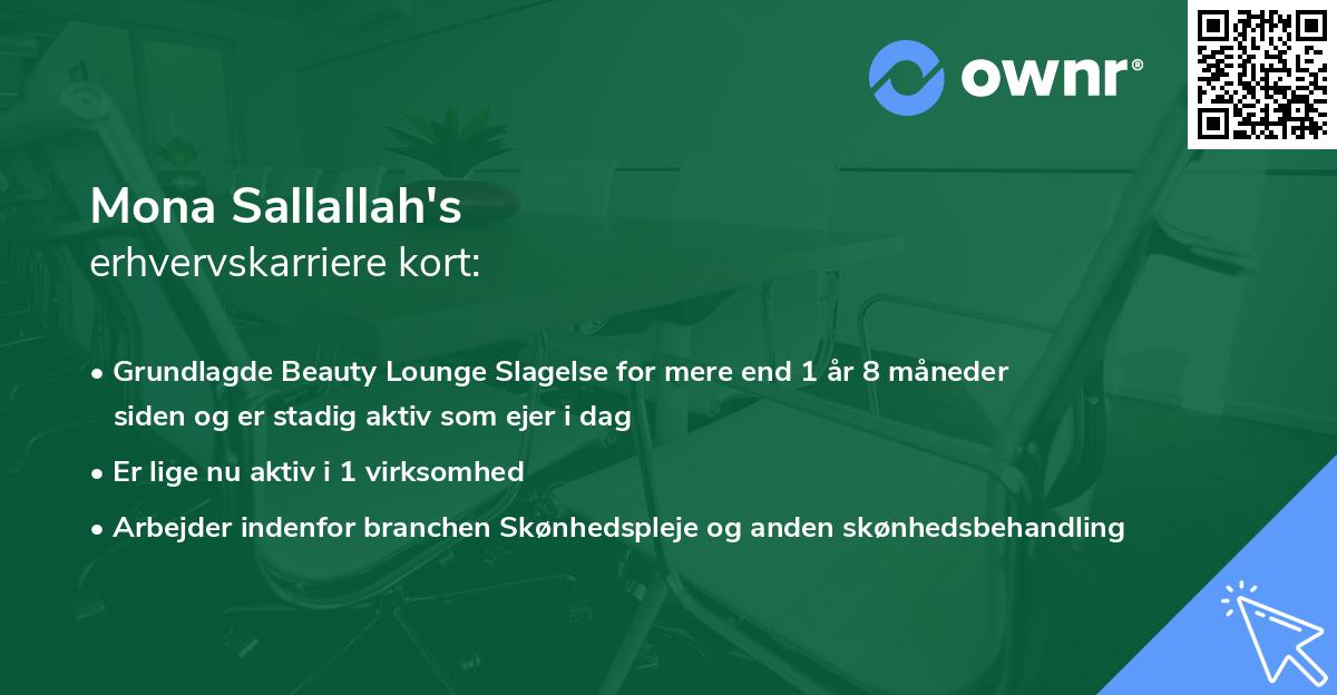 Mona Sallallah's erhvervskarriere kort