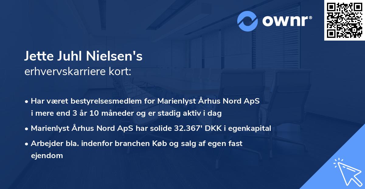 Jette Juhl Nielsen's erhvervskarriere kort