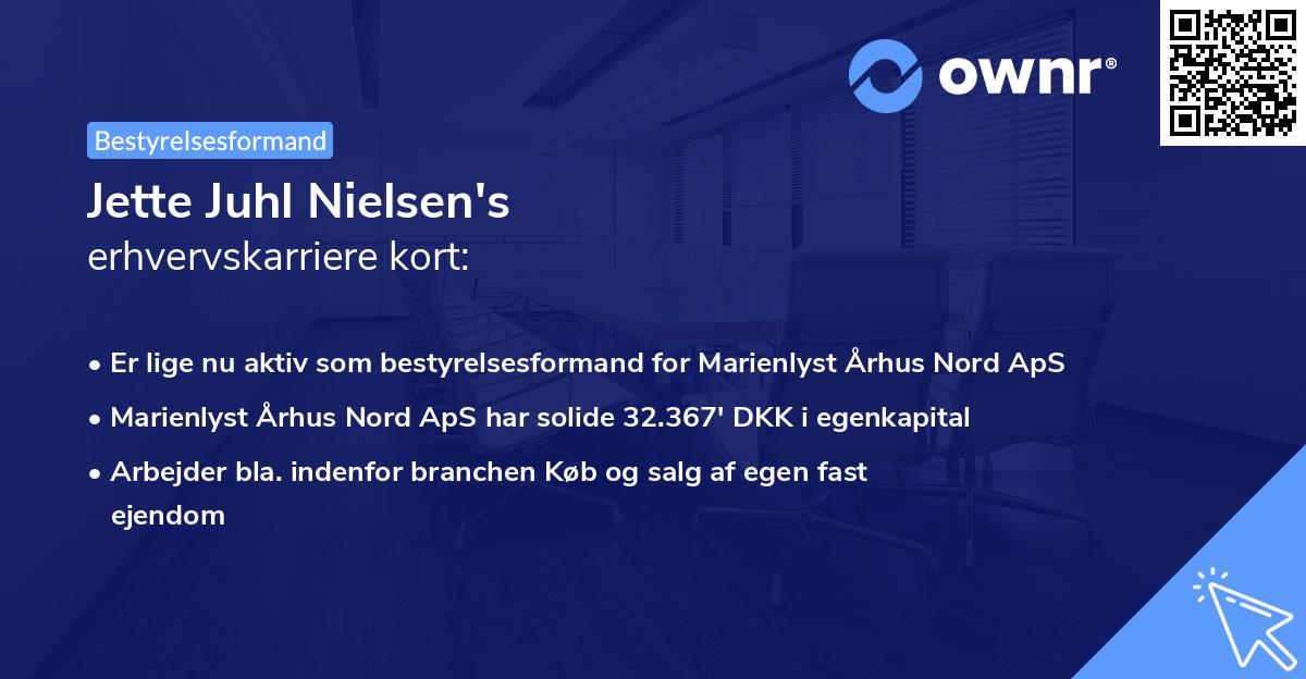 Jette Juhl Nielsen's erhvervskarriere kort