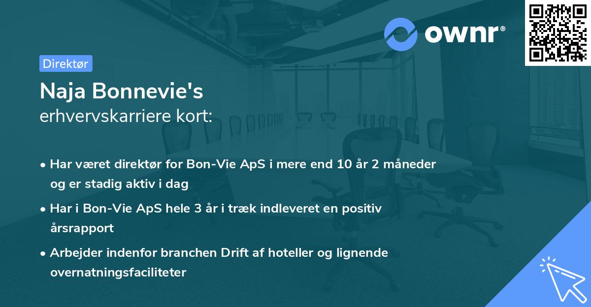 Naja Bonnevie's erhvervskarriere kort