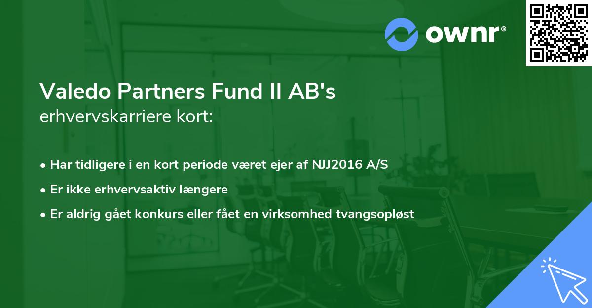Valedo Partners Fund II AB's erhvervskarriere kort