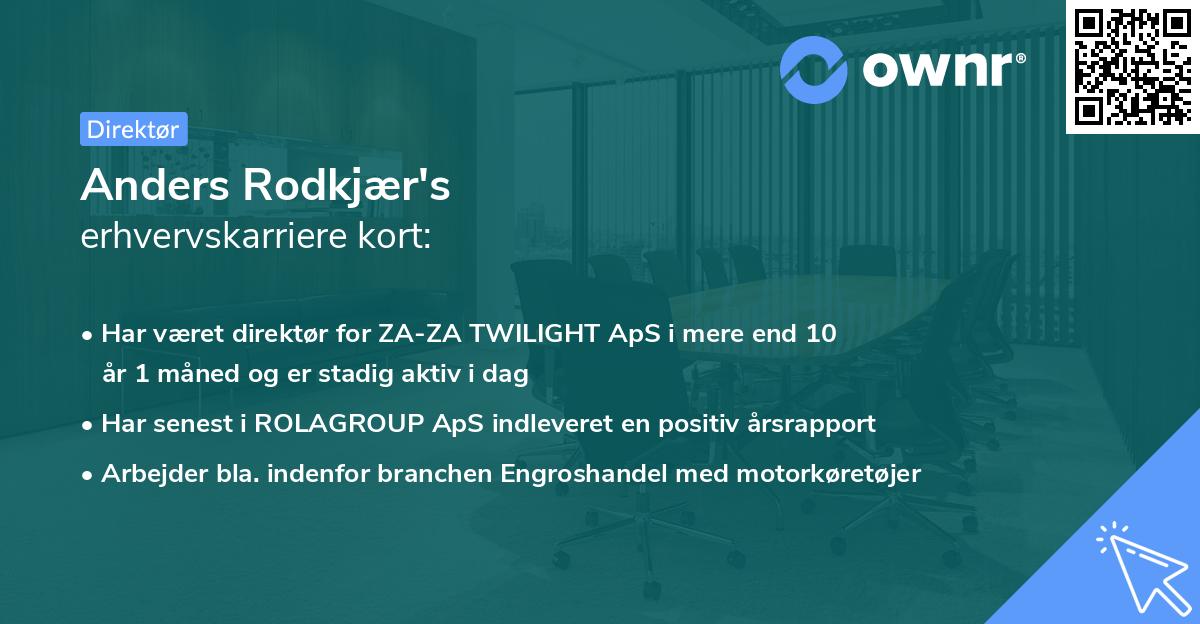 Anders Rodkjær's erhvervskarriere kort