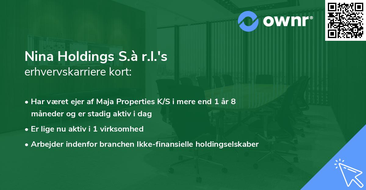 Nina Holdings S.à r.l.'s erhvervskarriere kort