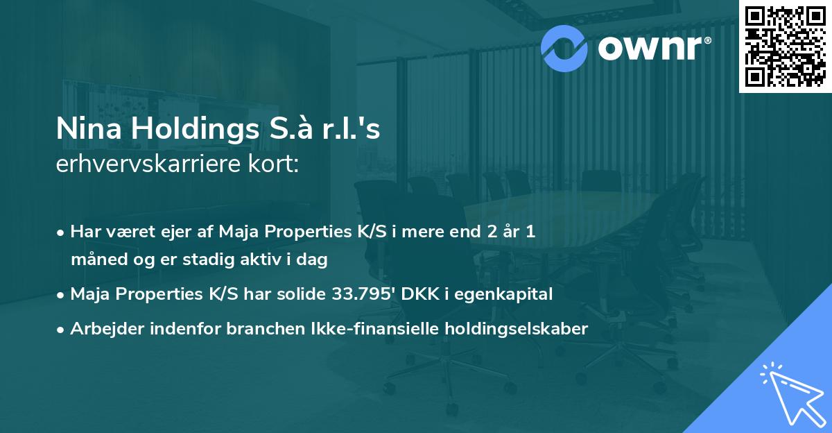 Nina Holdings S.à r.l.'s erhvervskarriere kort