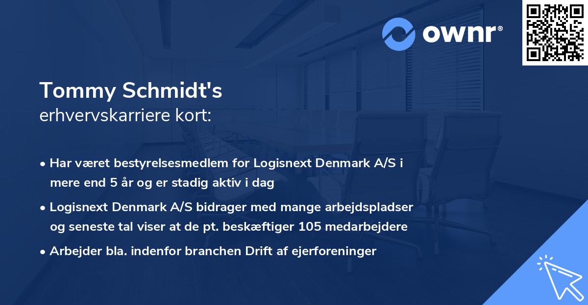 Tommy Schmidt's erhvervskarriere kort