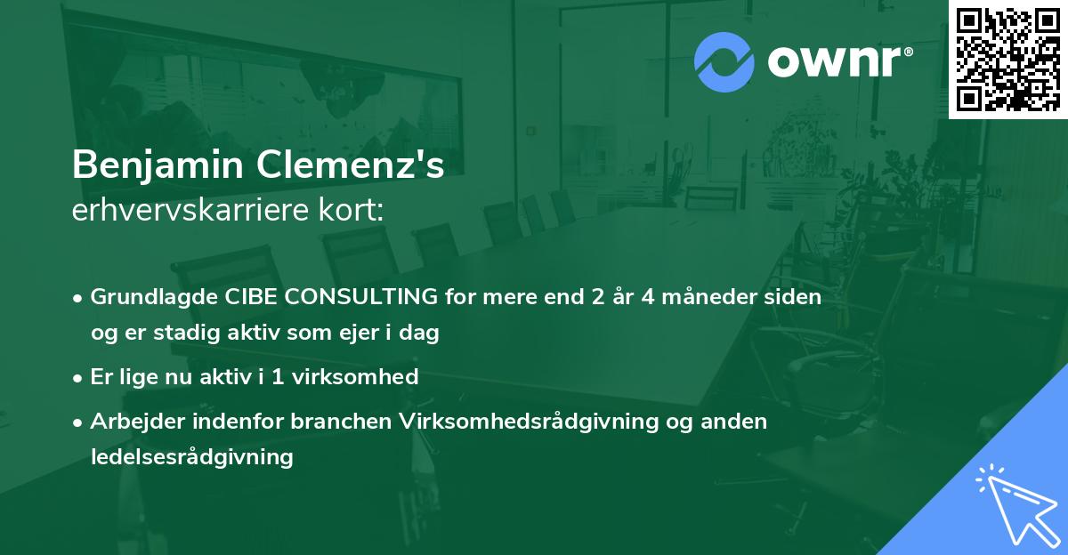 Benjamin Clemenz's erhvervskarriere kort