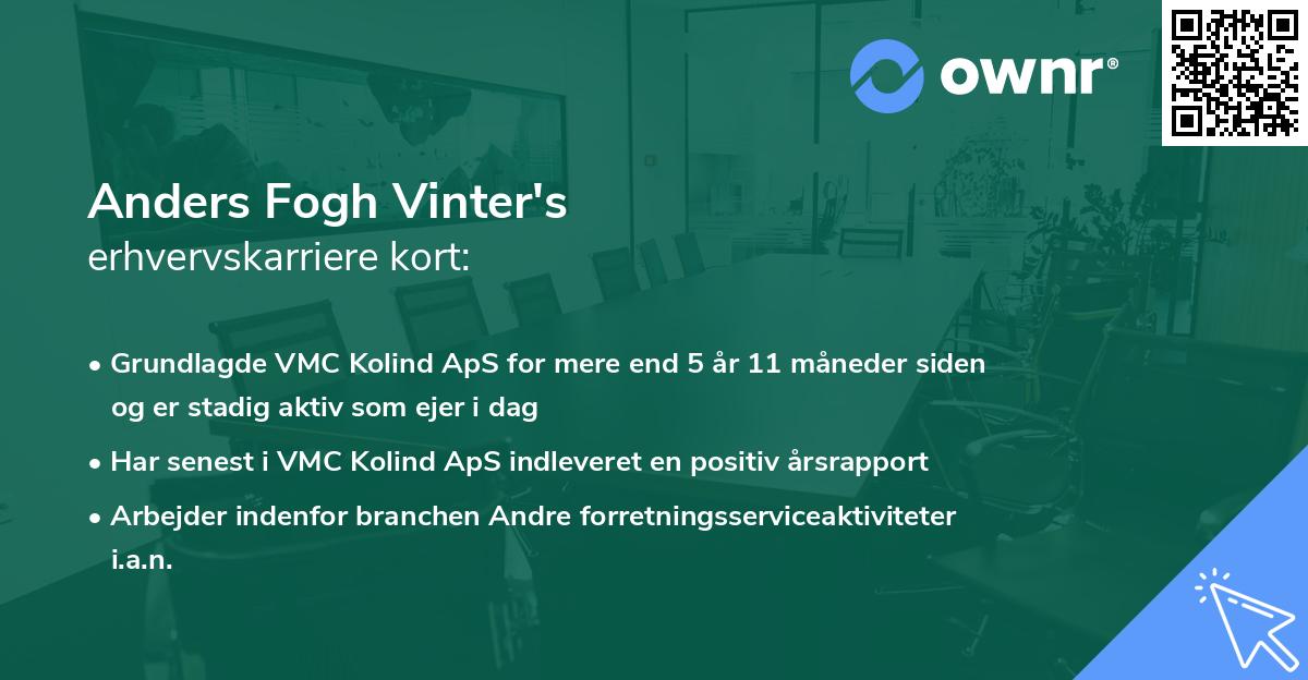 Anders Fogh Vinter's erhvervskarriere kort