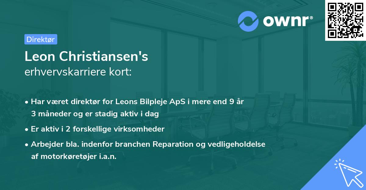 Leon Christiansen's erhvervskarriere kort