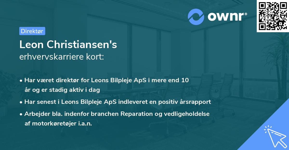 Leon Christiansen's erhvervskarriere kort