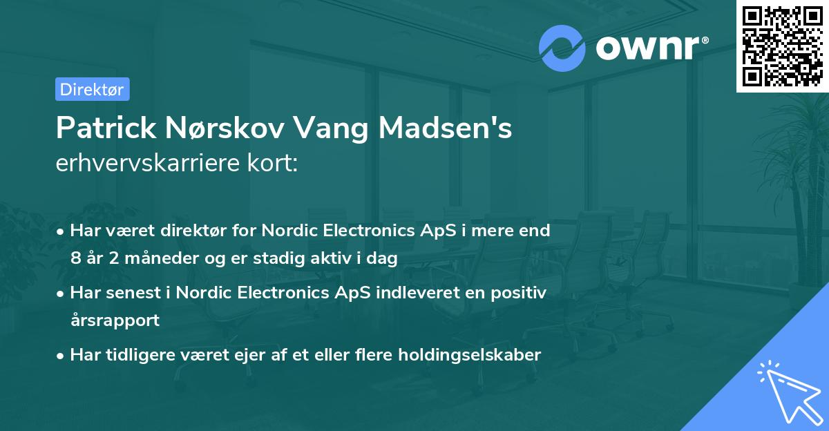 Patrick Nørskov Vang Madsen's erhvervskarriere kort