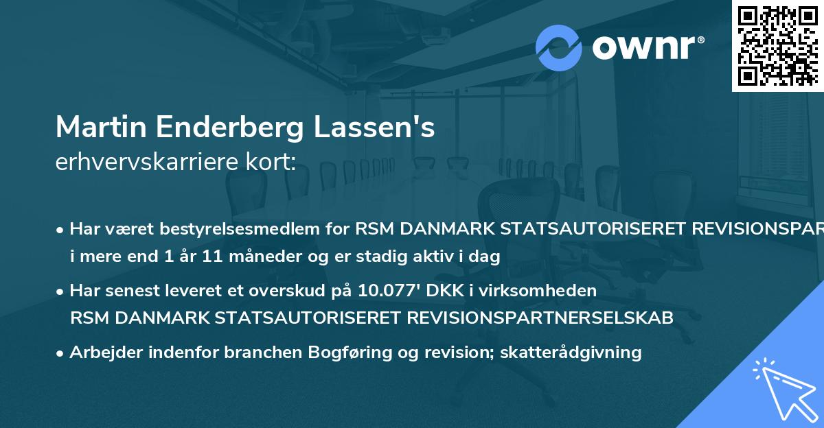 Martin Enderberg Lassen's erhvervskarriere kort