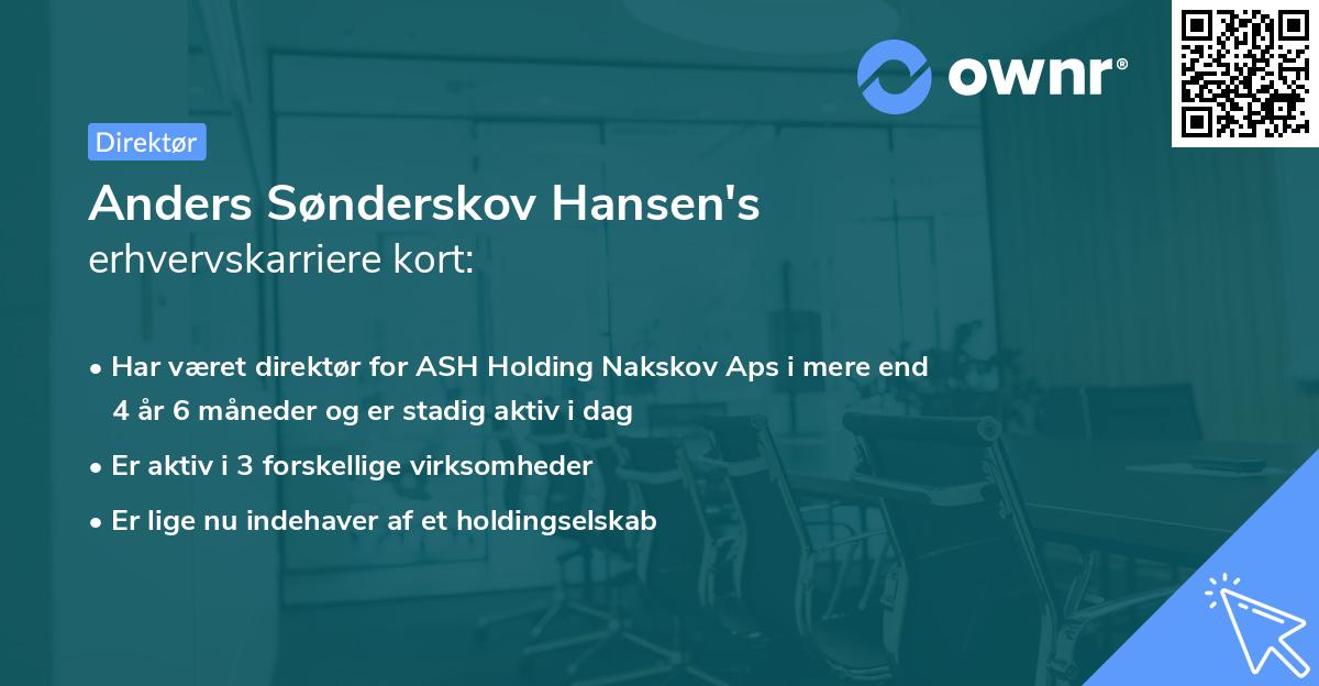 Anders Sønderskov Hansen's erhvervskarriere kort