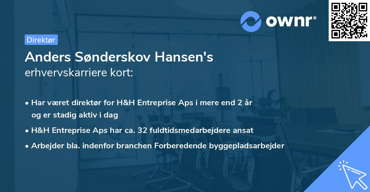 Anders Sønderskov Hansen's erhvervskarriere kort