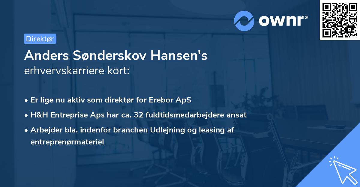 Anders Sønderskov Hansen's erhvervskarriere kort