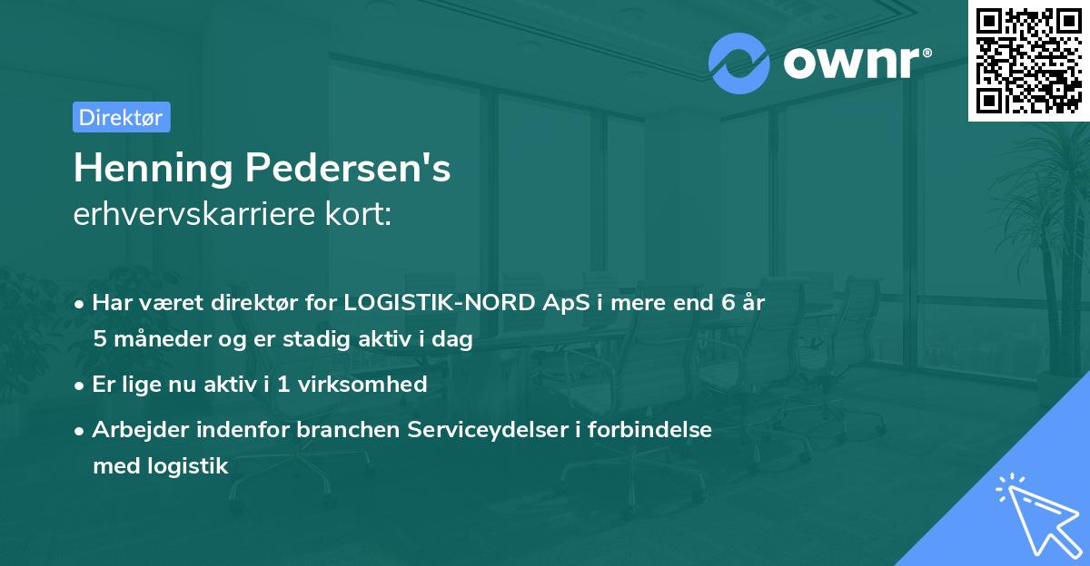 Henning Pedersen's erhvervskarriere kort