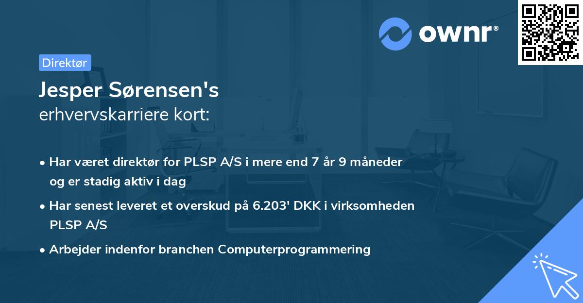 Jesper Sørensen's erhvervskarriere kort