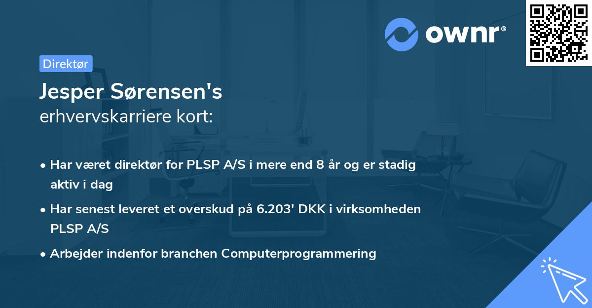 Jesper Sørensen's erhvervskarriere kort