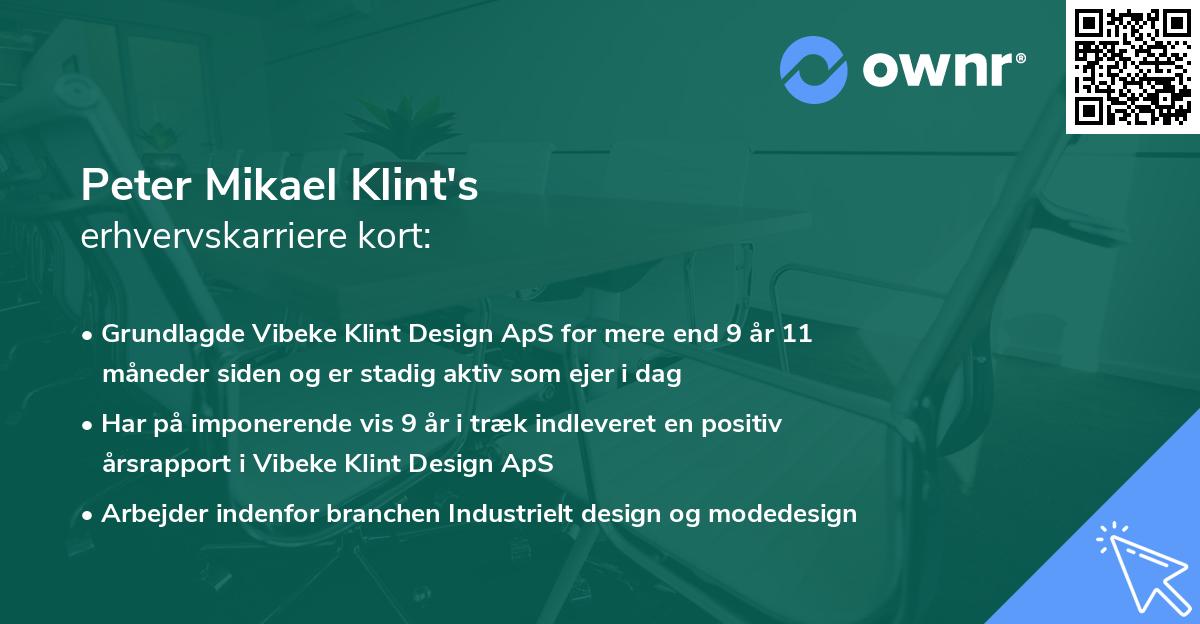 Peter Mikael Klint's erhvervskarriere kort