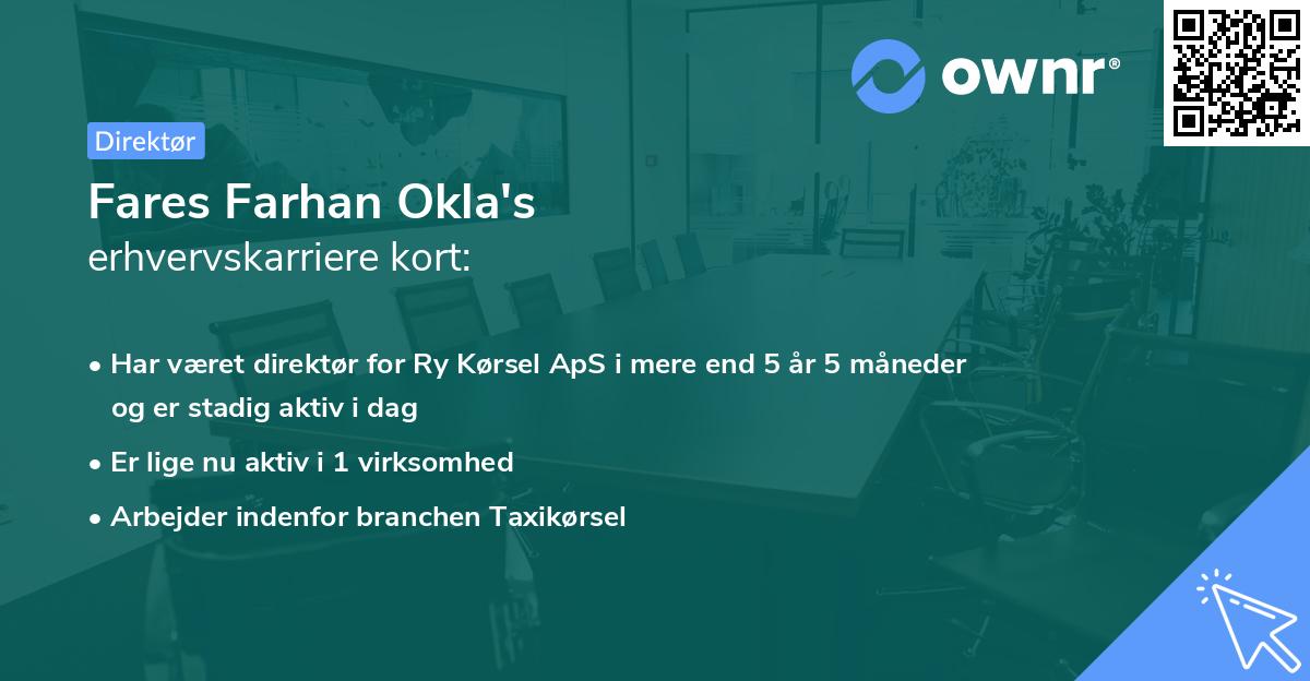 Fares Farhan Okla's erhvervskarriere kort