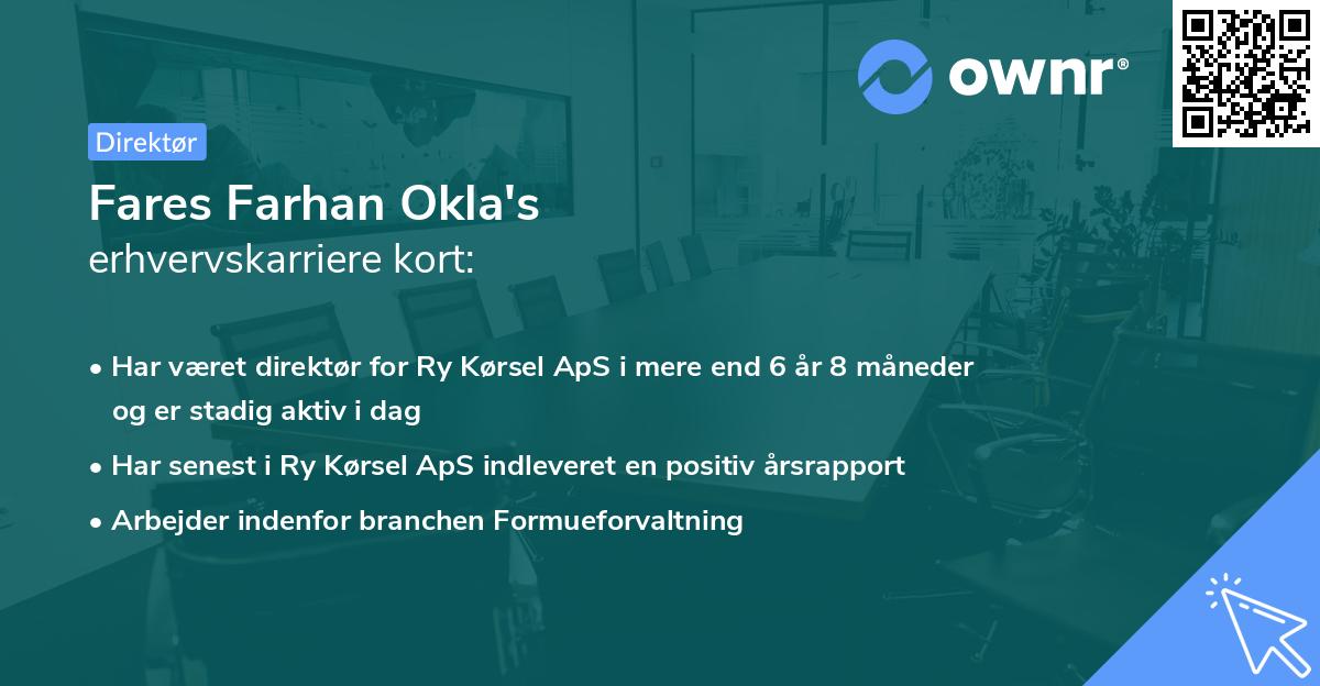 Fares Farhan Okla's erhvervskarriere kort