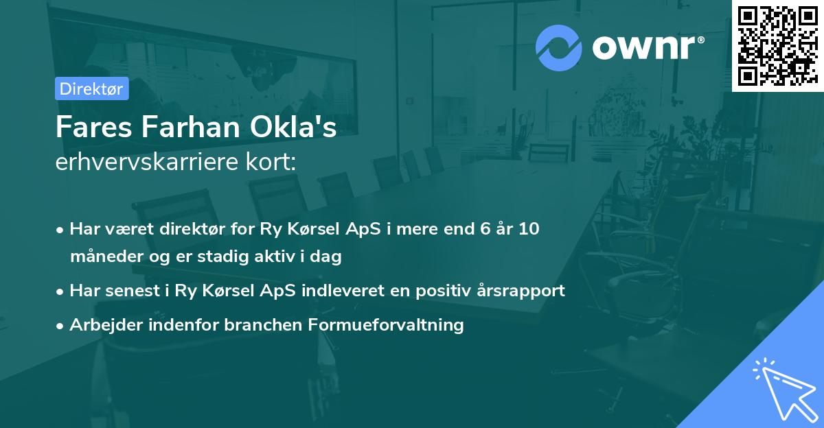 Fares Farhan Okla's erhvervskarriere kort
