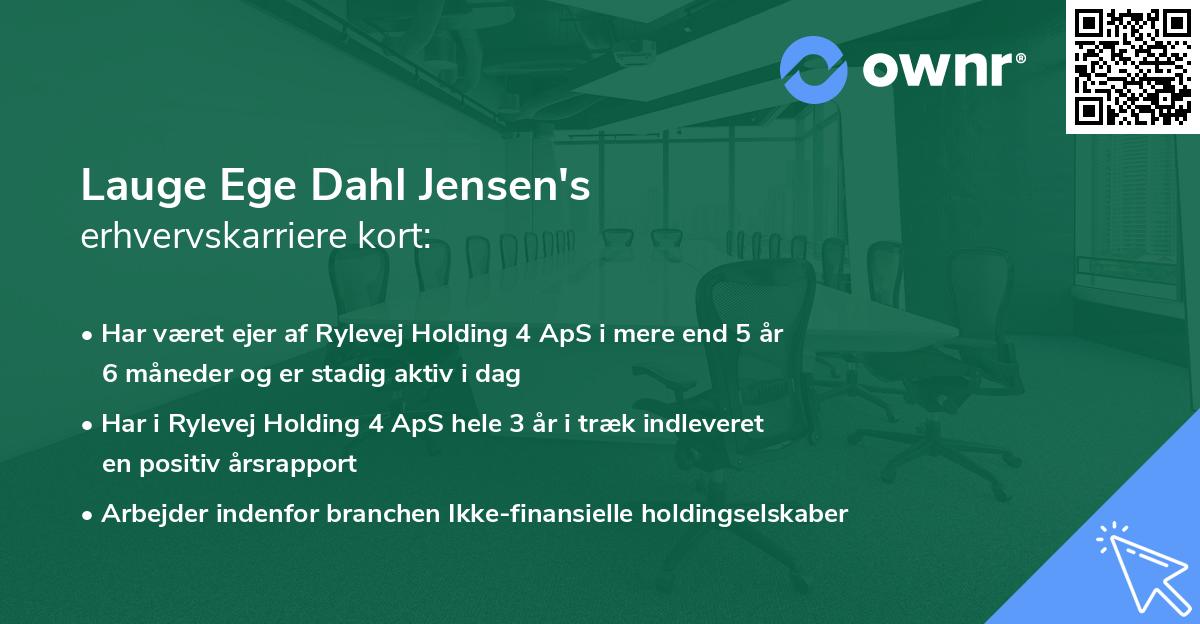 Lauge Ege Dahl Jensen's erhvervskarriere kort