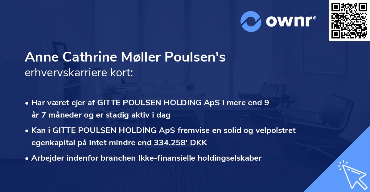 Anne Cathrine Møller Poulsen's erhvervskarriere kort