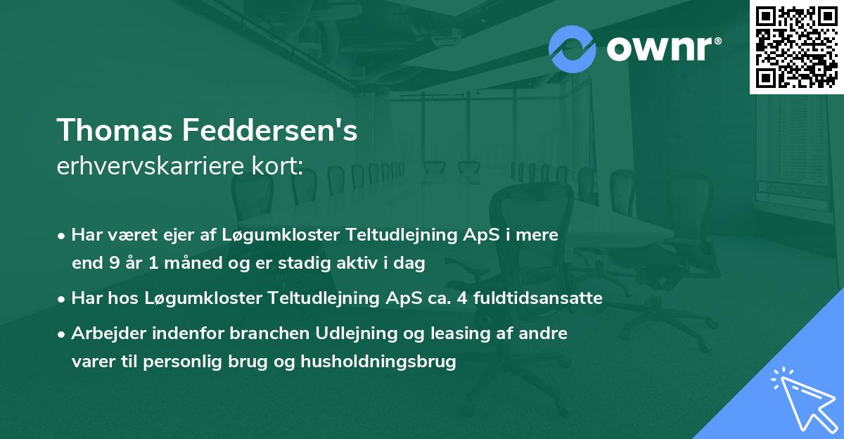 Thomas Feddersen's erhvervskarriere kort