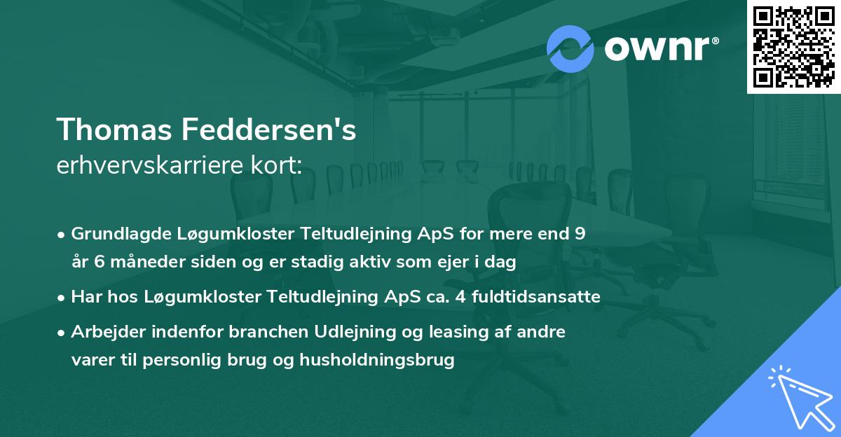 Thomas Feddersen's erhvervskarriere kort