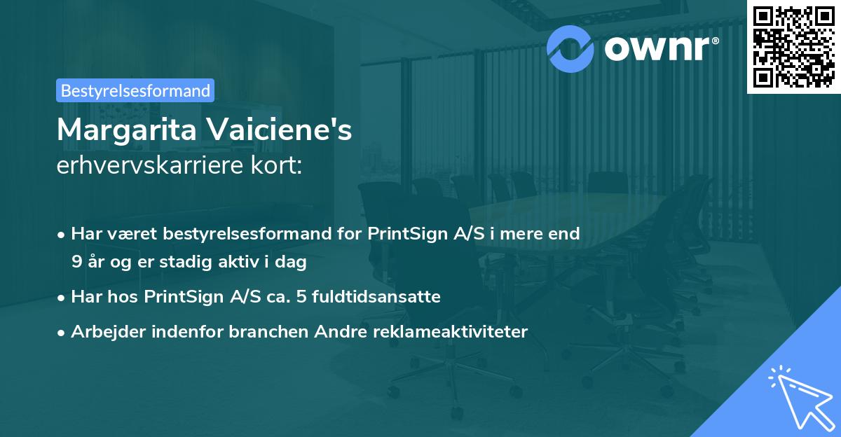 Margarita Vaiciene's erhvervskarriere kort