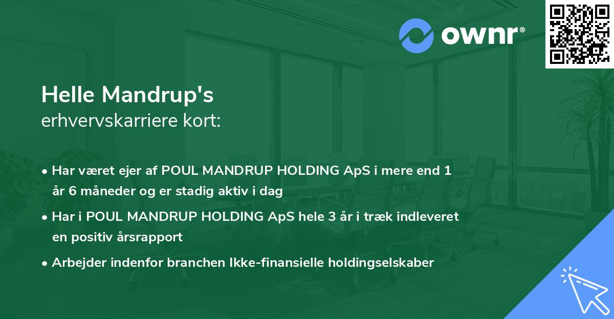 Helle Mandrup's erhvervskarriere kort