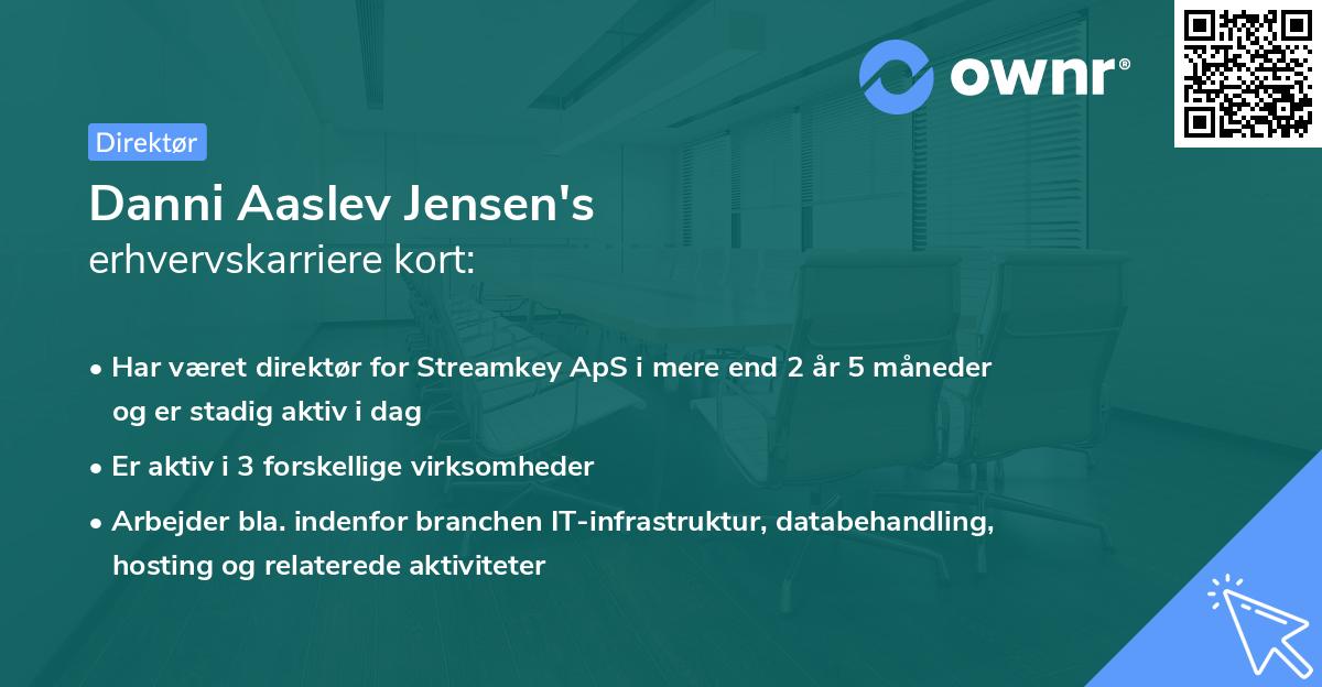 Danni Aaslev Jensen's erhvervskarriere kort