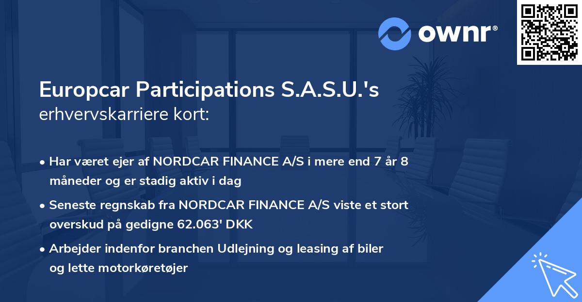 Europcar Participations S.A.S.U.'s erhvervskarriere kort