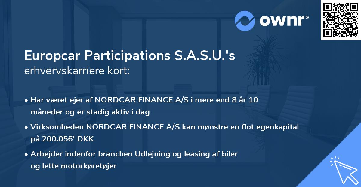Europcar Participations S.A.S.U.'s erhvervskarriere kort