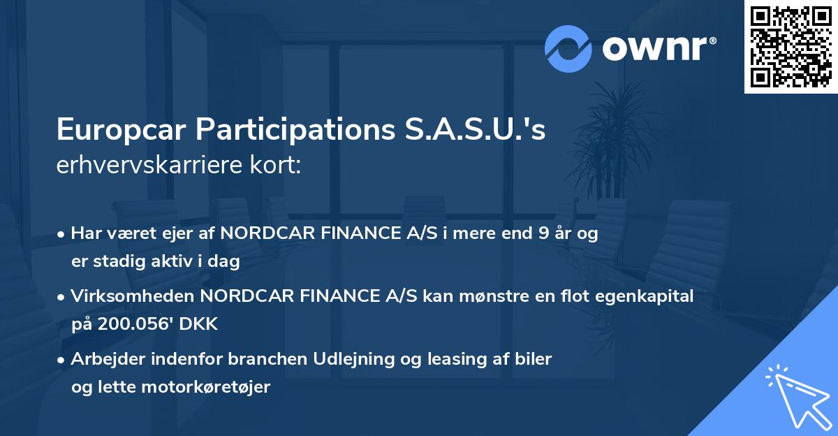 Europcar Participations S.A.S.U.'s erhvervskarriere kort