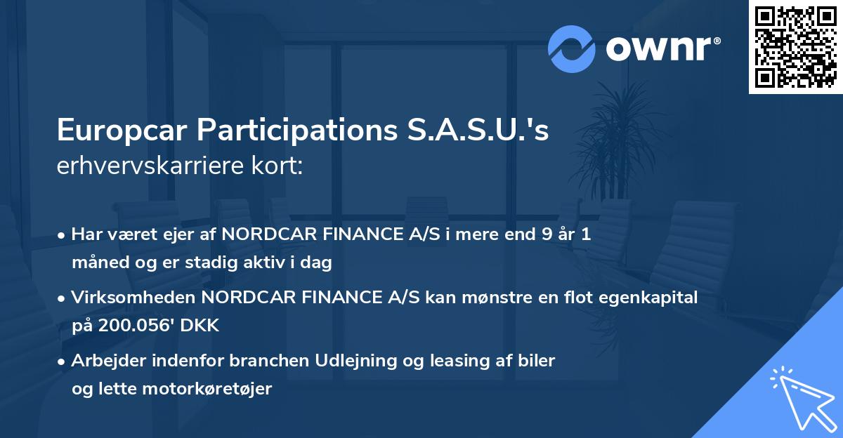 Europcar Participations S.A.S.U.'s erhvervskarriere kort