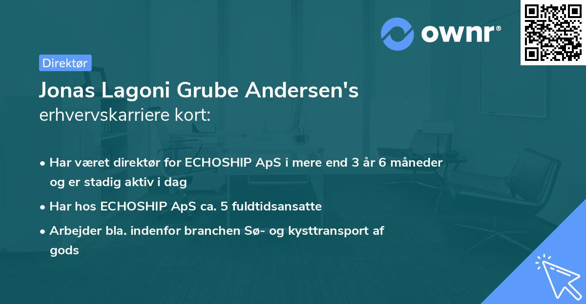 Jonas Lagoni Grube Andersen's erhvervskarriere kort