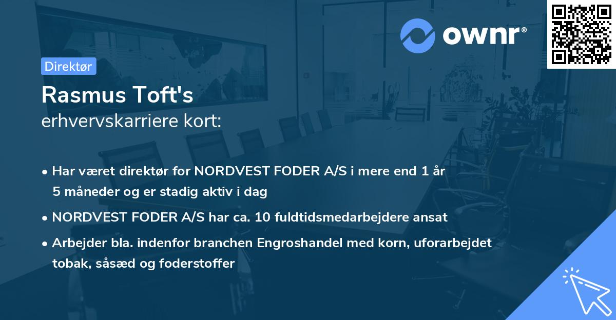 Rasmus Toft's erhvervskarriere kort