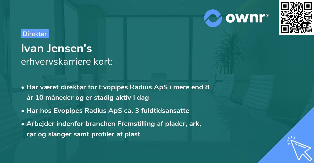 Ivan Jensen's erhvervskarriere kort