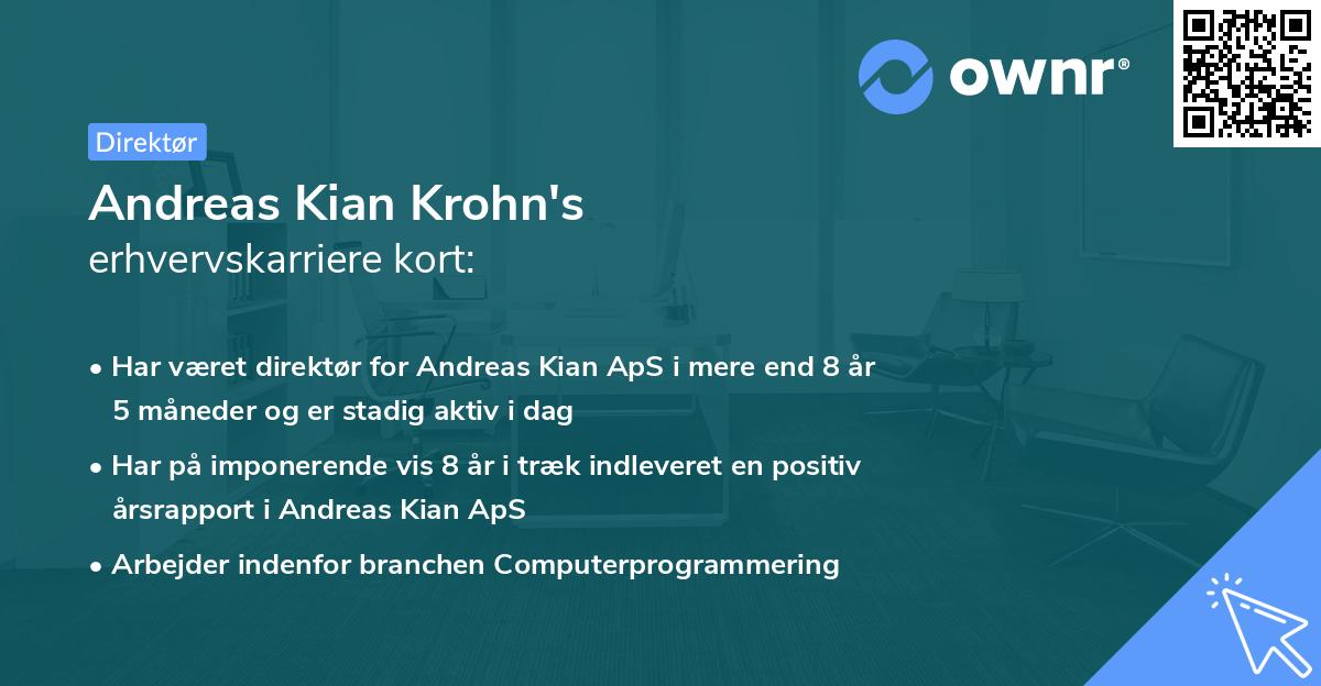 Andreas Kian Krohn's erhvervskarriere kort