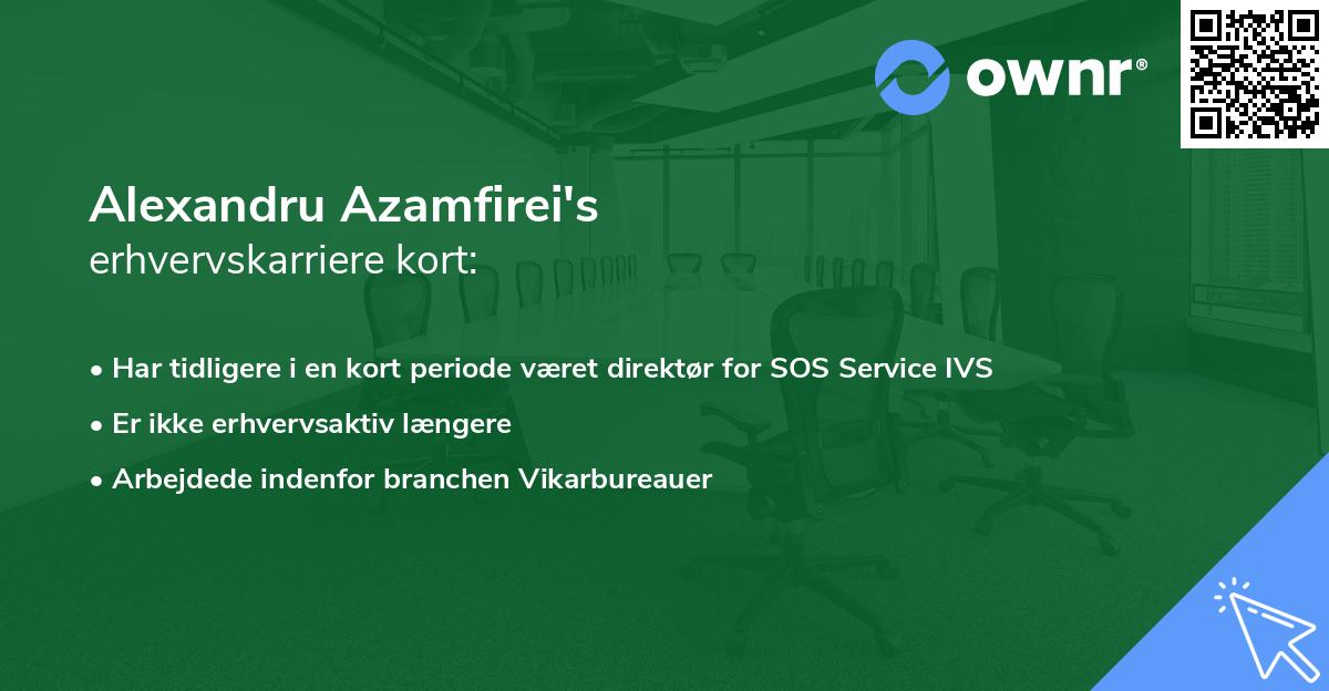 Alexandru Azamfirei's erhvervskarriere kort