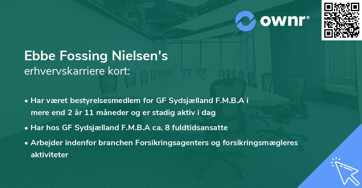 Ebbe Fossing Nielsen's erhvervskarriere kort