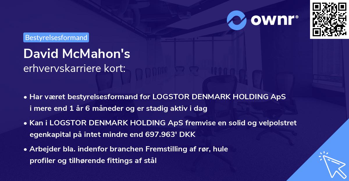 David McMahon's erhvervskarriere kort