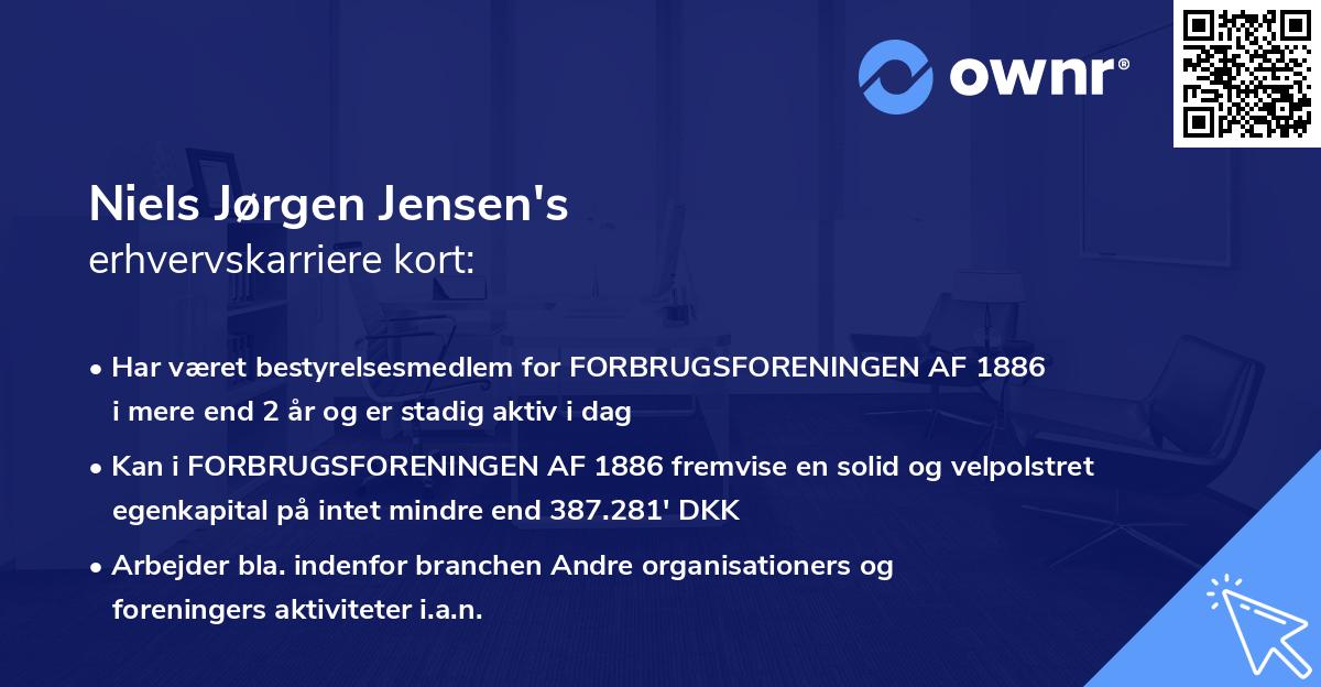 Niels Jørgen Jensen's erhvervskarriere kort