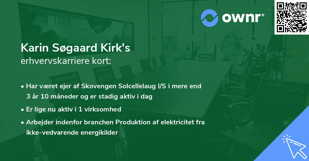 Karin Søgaard Kirk's erhvervskarriere kort