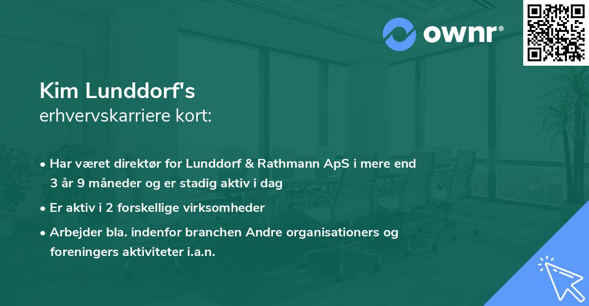 Kim Lunddorf's erhvervskarriere kort
