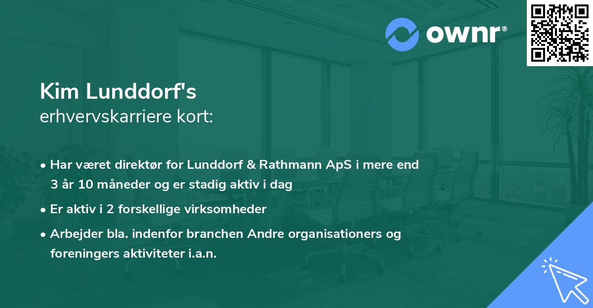 Kim Lunddorf's erhvervskarriere kort