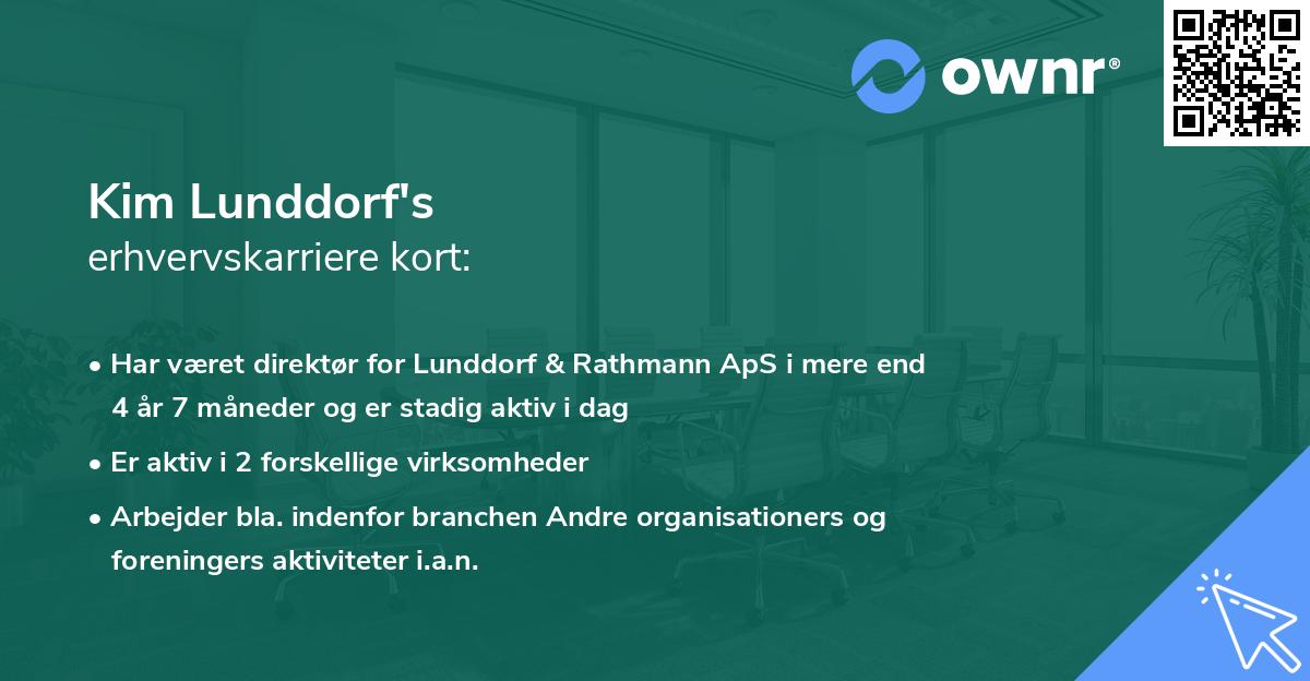 Kim Lunddorf's erhvervskarriere kort