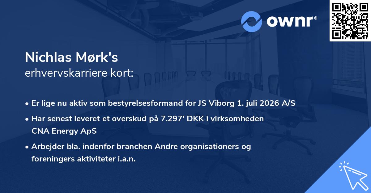 Nichlas Mørk's erhvervskarriere kort