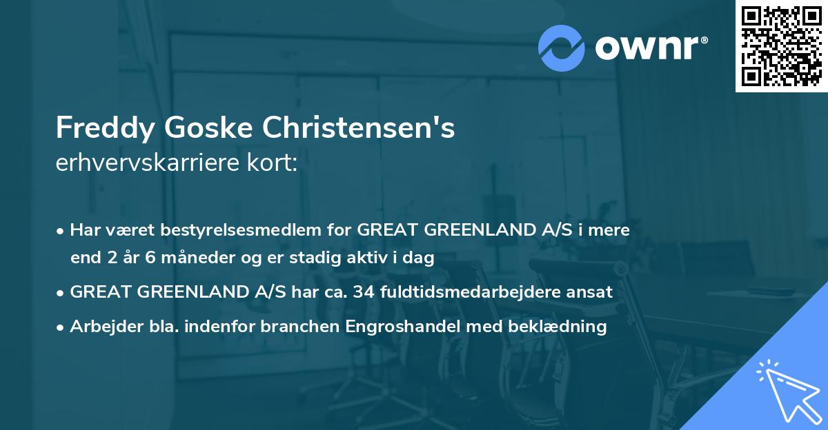 Freddy Goske Christensen's erhvervskarriere kort